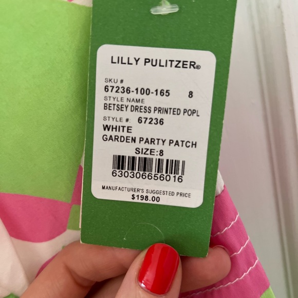 NWT - Lilly Pulitzer Betsy Dress White Garden Party Patch Size 8 - Picture 4 of 6